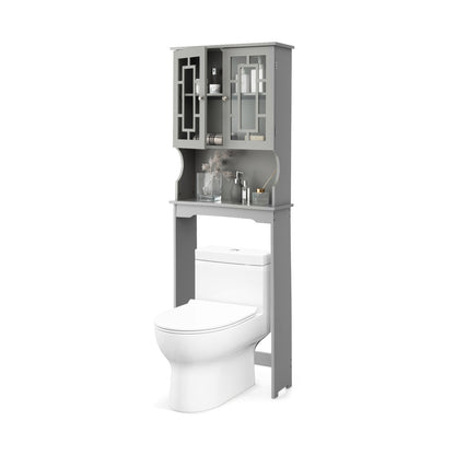 Over-the-Toilet Bathroom Spacesaver Cabinet with Door Storage