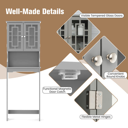 Over-the-Toilet Bathroom Spacesaver Cabinet with Door Storage
