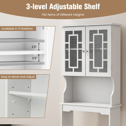 Over-the-Toilet Bathroom Spacesaver Cabinet with Door Storage