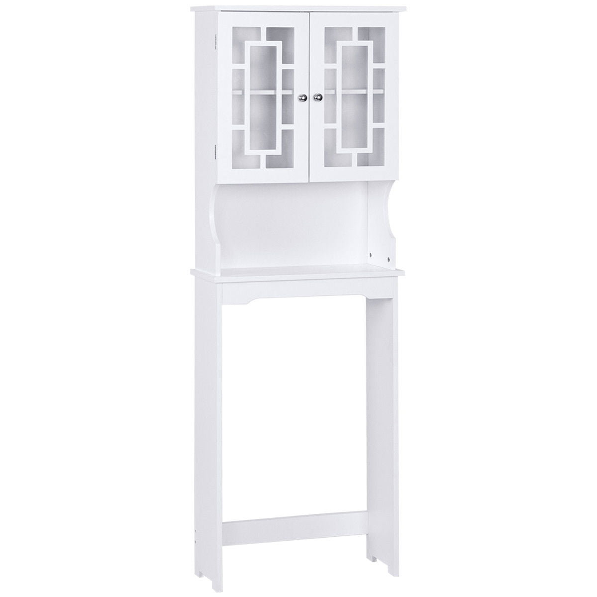 Over-the-Toilet Bathroom Spacesaver Cabinet with Door Storage
