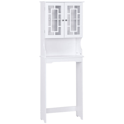Over-the-Toilet Bathroom Spacesaver Cabinet with Door Storage