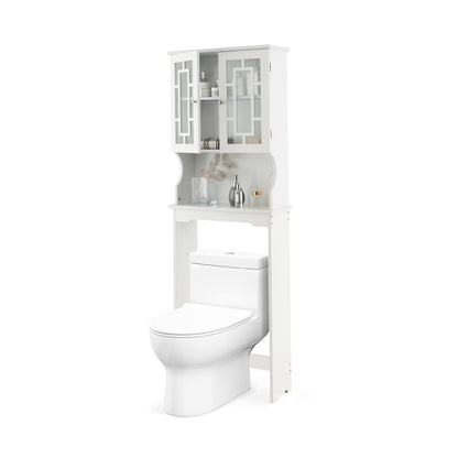 Over-the-Toilet Bathroom Spacesaver Cabinet with Door Storage