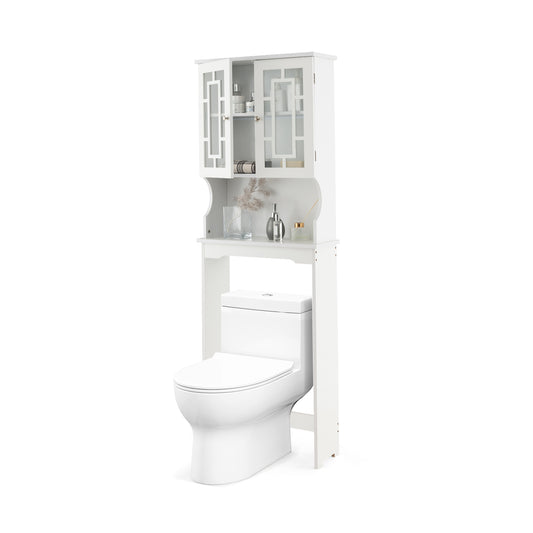 Over-the-Toilet Bathroom Spacesaver Cabinet with Door Storage