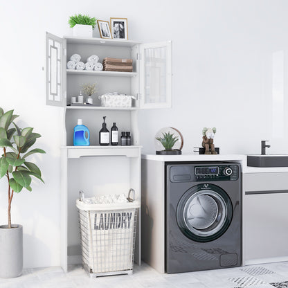 Over-the-Toilet Bathroom Spacesaver Cabinet with Door Storage