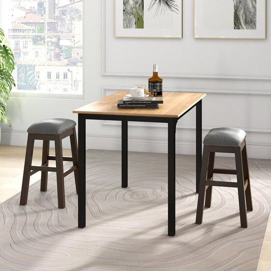 Set of 2 Counter Height Bar Stools with Padded Seats 24.5 Inch