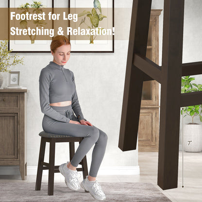 Set of 2 Counter Height Bar Stools with Padded Seats 24.5 Inch