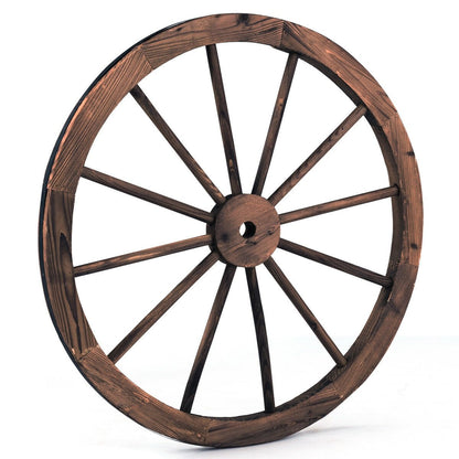 Set of 2 30 Inch Rustic Decorative Wooden Wagon Wheels