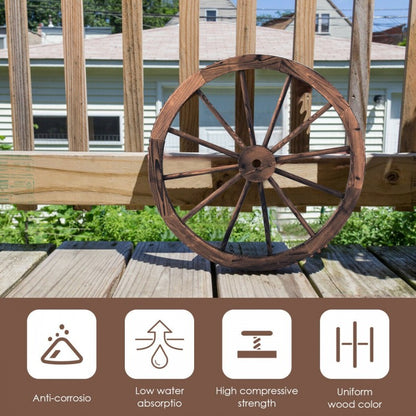 Set of 2 30 Inch Rustic Decorative Wooden Wagon Wheels