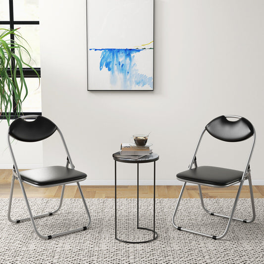 Set of 2 Portable Folding Chairs with Carrying Handles – Space-Saving, Sturdy & Comfortable