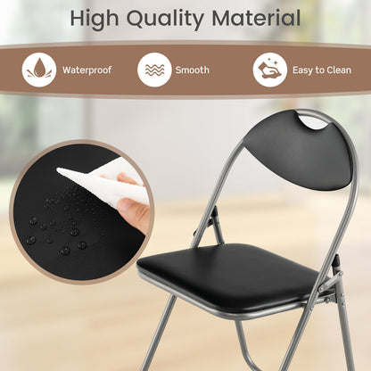 Set of 4 Portable Folding Chairs with Carrying Handles – Space-Saving, Sturdy & Comfortable
