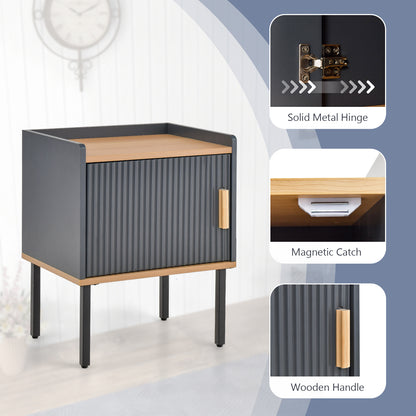 Wooden Nightstand with Enclosed Storage and Tabletop for Modern Interiors