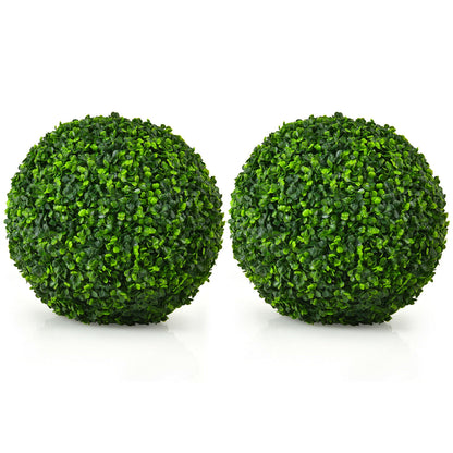 Set of 2 Realistic Artificial Boxwood Topiary Balls for Indoor & Outdoor Decoration