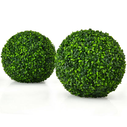 Set of 2 Realistic Artificial Boxwood Topiary Balls for Indoor & Outdoor Decoration