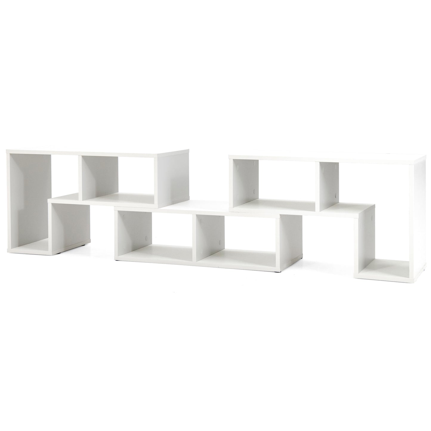 Adjustable 3-Piece TV Console with Shelves for TVs up to 65 Inch in White Finish