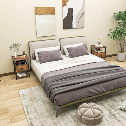 Modern 3-Tier Nightstands with Drawer and Built-in Charging Station