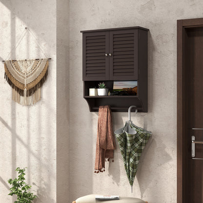 Wall-Mounted Bathroom Medicine Cabinet with 2 Doors, Adjustable Shelf & Towel Bar