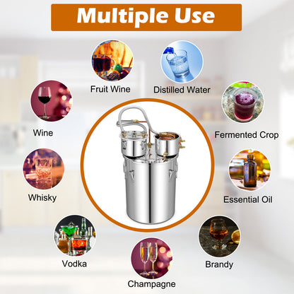 5/10 Gallon Water Alcohol Distiller Kit – DIY Whisky, Brandy & More (22/38L)