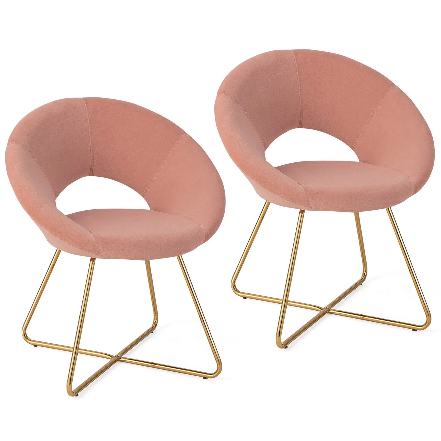 Elegant Velvet Accent Chair with Wide Back and Metal Base