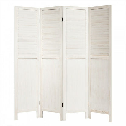 5.6 Ft Tall 4 Panel Folding Privacy Divider - White