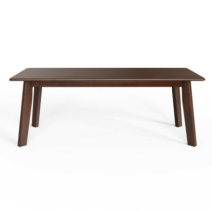Modern Rectangular Wooden Coffee Table with Rubber Wood Legs and Open Storage