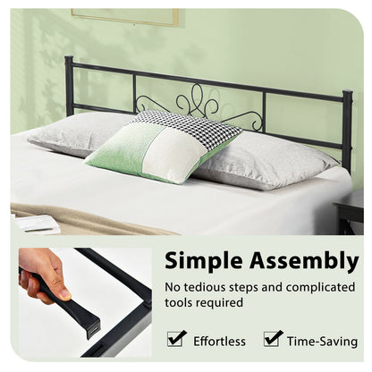 Sturdy Metal Bed Frame with Headboard and Footboard - Full Size