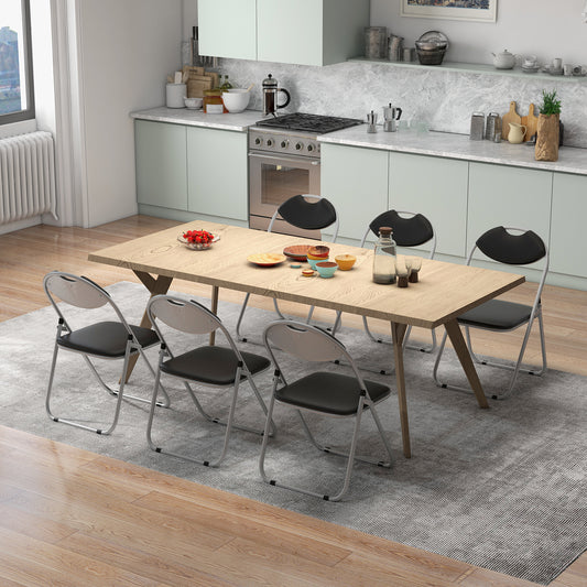 Set of 6 Portable Folding Chairs with Carrying Handles – Space-Saving, Sturdy & Comfortable