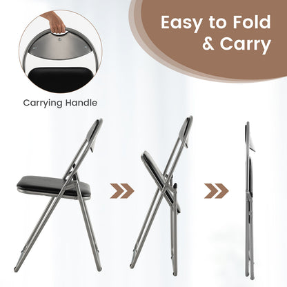 Set of 6 Portable Folding Chairs with Carrying Handles – Space-Saving, Sturdy & Comfortable
