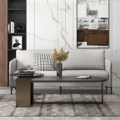 Modern 76 Inch Upholstered Loveseat Sofa with Metal Legs and Removable Cushions