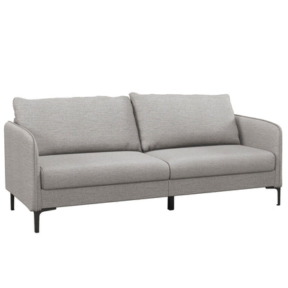 Modern 76 Inch Upholstered Loveseat Sofa with Metal Legs and Removable Cushions