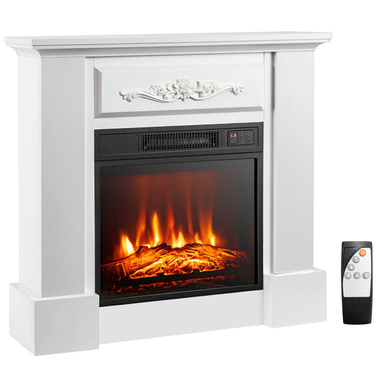 1400W Electric Fireplace Mantel TV Stand with Remote Control