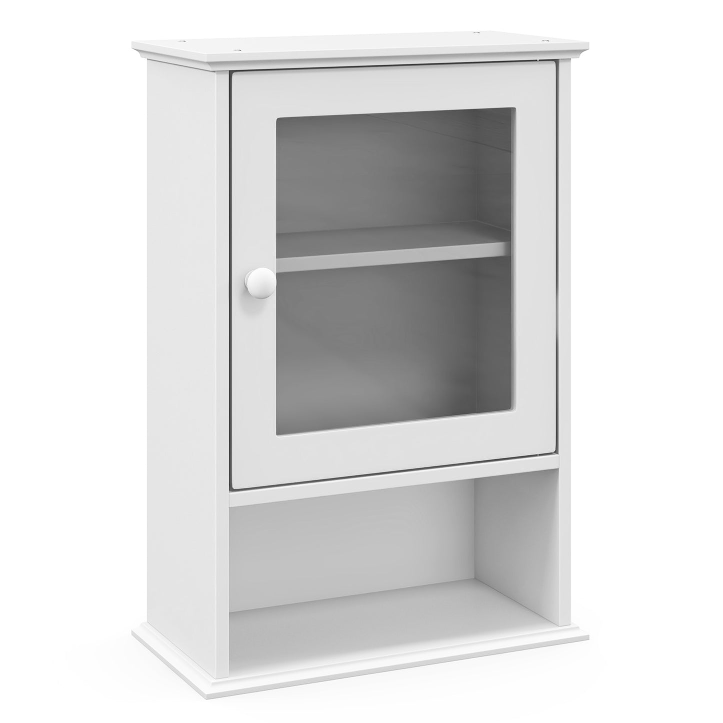 Wall-Mounted Bathroom Cabinet with Adjustable Shelf & Tempered Glass Door