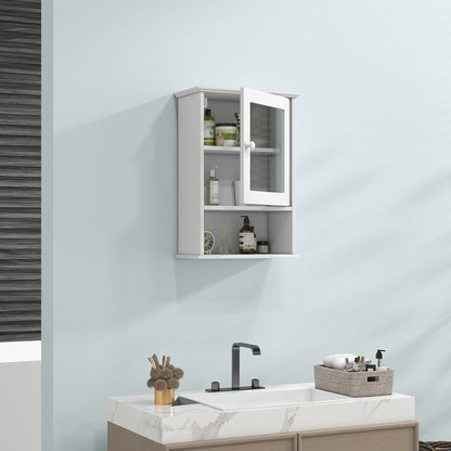 Wall-Mounted Bathroom Cabinet with Adjustable Shelf & Tempered Glass Door