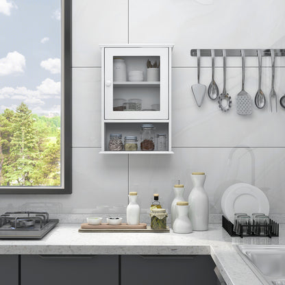 Wall-Mounted Bathroom Cabinet with Adjustable Shelf & Tempered Glass Door