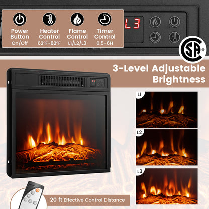TV Cabinet with Electric Fireplace and Remote-Controlled LED Lights for TVs up to 65 Inches - Dark Brown