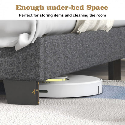 Upholstered Platform Bed with Button Tufted Headboard – Available in Twin, Full, and Queen Sizes
