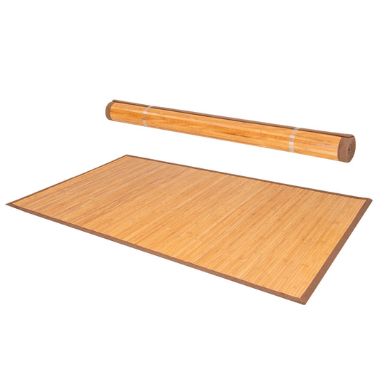 5 x 8 Feet Natural Bamboo Floor Mat with Non-Slip Backing – Perfect for Bedroom, Entryway & Living Room