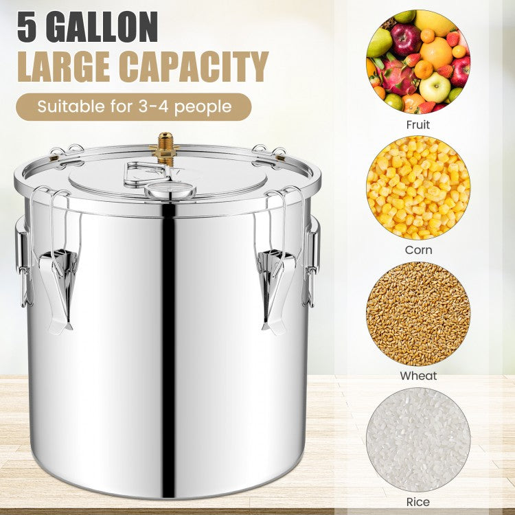 5/10 Gallon Water Alcohol Distiller Kit – DIY Whisky, Brandy & More (22/38L)