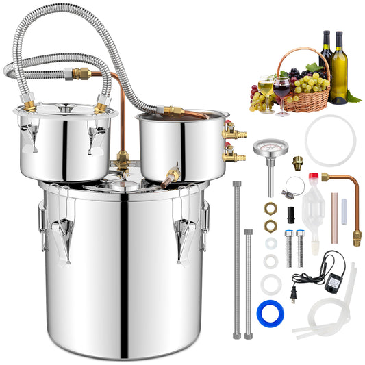 5/10 Gallon Water Alcohol Distiller Kit – DIY Whisky, Brandy & More (22/38L)