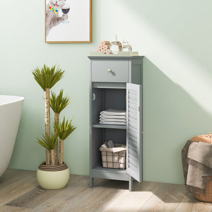 Compact Wooden Bathroom Storage Cabinet with Drawer & Shutter Door