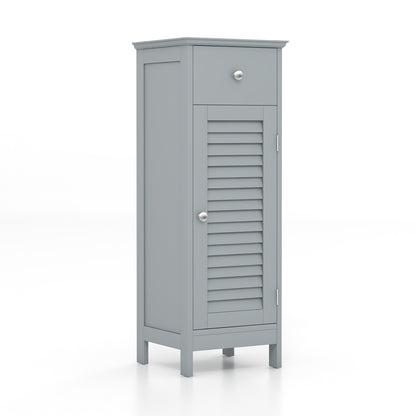 Compact Wooden Bathroom Storage Cabinet with Drawer & Shutter Door