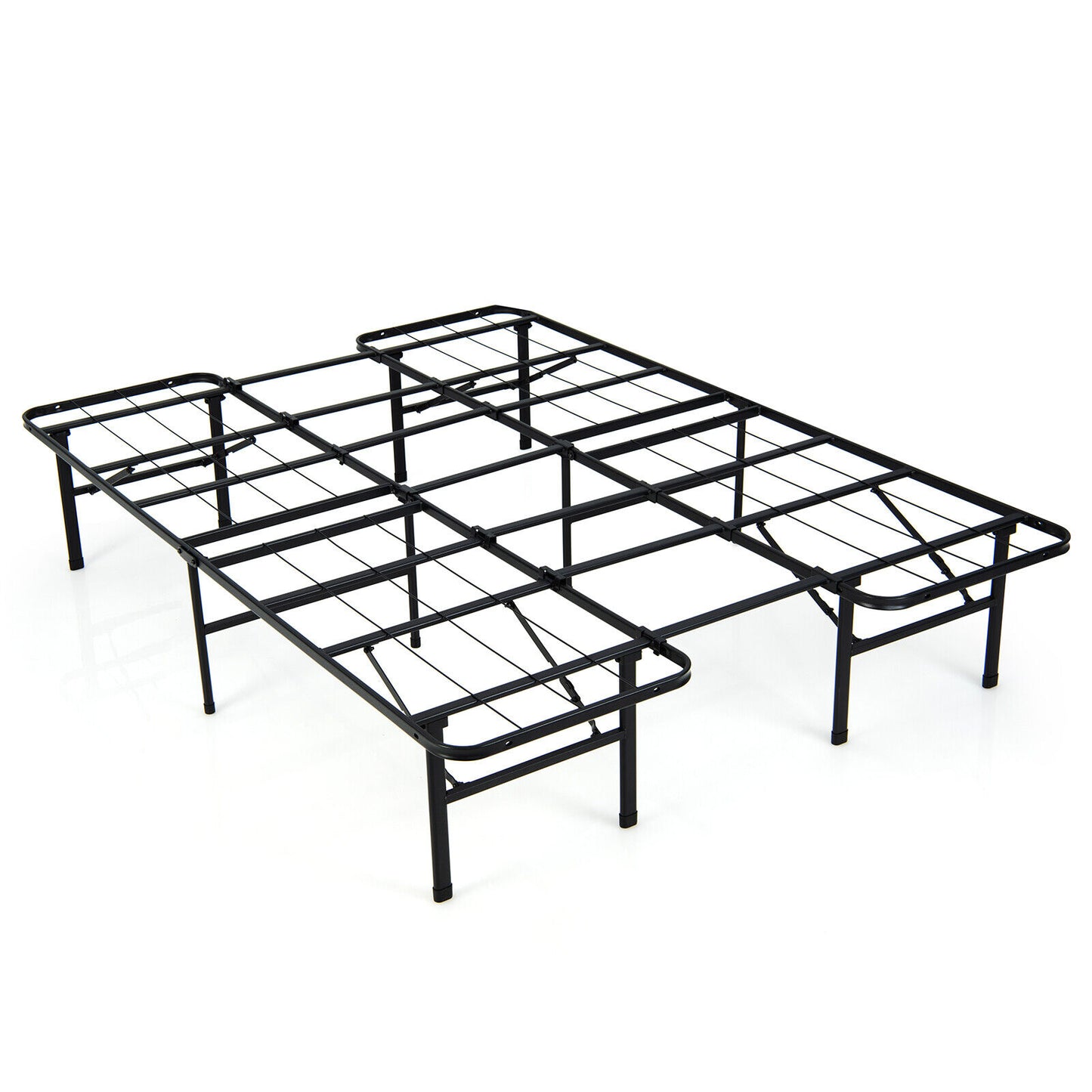 Foldable Steel Platform Bed Frame for Kids and Adults – Full Size