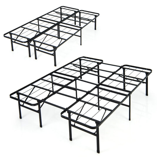 Foldable Steel Platform Bed Frame for Kids and Adults – Full Size