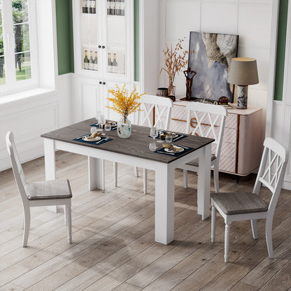Spacious 47 Inch Dining Table for Kitchen and Small Dining Areas - Dark Grey