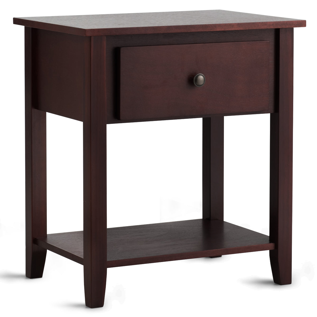 Versatile Bedside Table with Storage Drawer and Display Shelf Brown