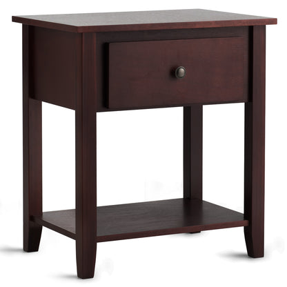 Versatile Bedside Table with Storage Drawer and Display Shelf Brown
