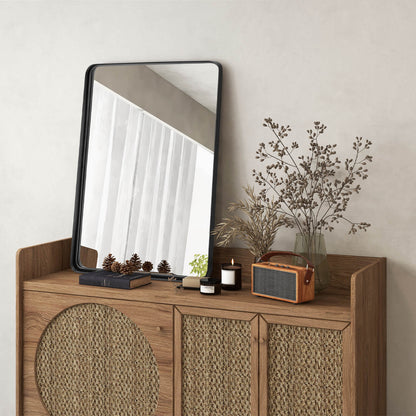 Premium Rectangular Wall-Mounted Mirror with Rust-Resistant Steel Frame - Medium