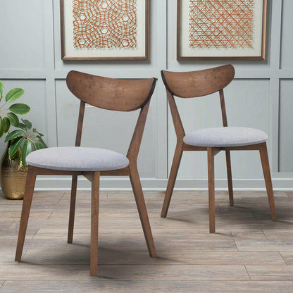 Modern Dining Chairs with Upholstered Seat and Curved Backrest, Set of 2