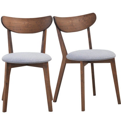 Modern Dining Chairs with Upholstered Seat and Curved Backrest, Set of 2