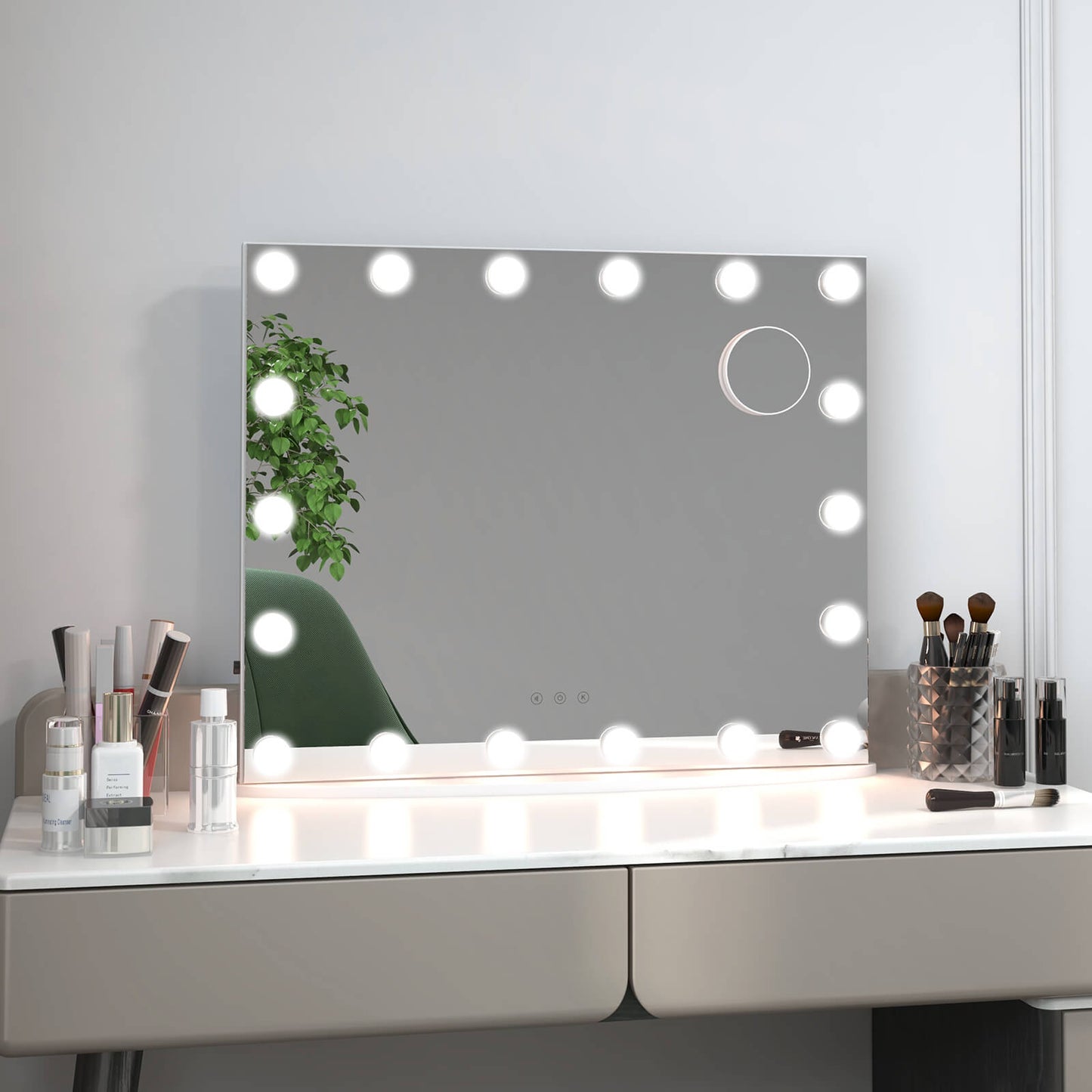 Hollywood Vanity Mirror with 18 Dimmable LED Bulbs & 3 Color Temperature Settings