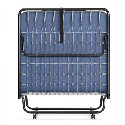 Rollaway Guest Bed with Memory Foam Mattress and Steel Frame Made in Italy - Navy